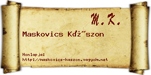 Maskovics Kászon névjegykártya